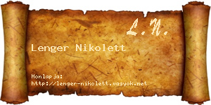 Lenger Nikolett névjegykártya